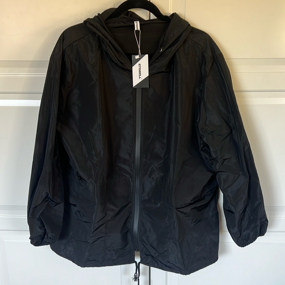 ETOSELL Casual Jacket Waterproof Raincoat Light Hooded Windbreaker Pockets